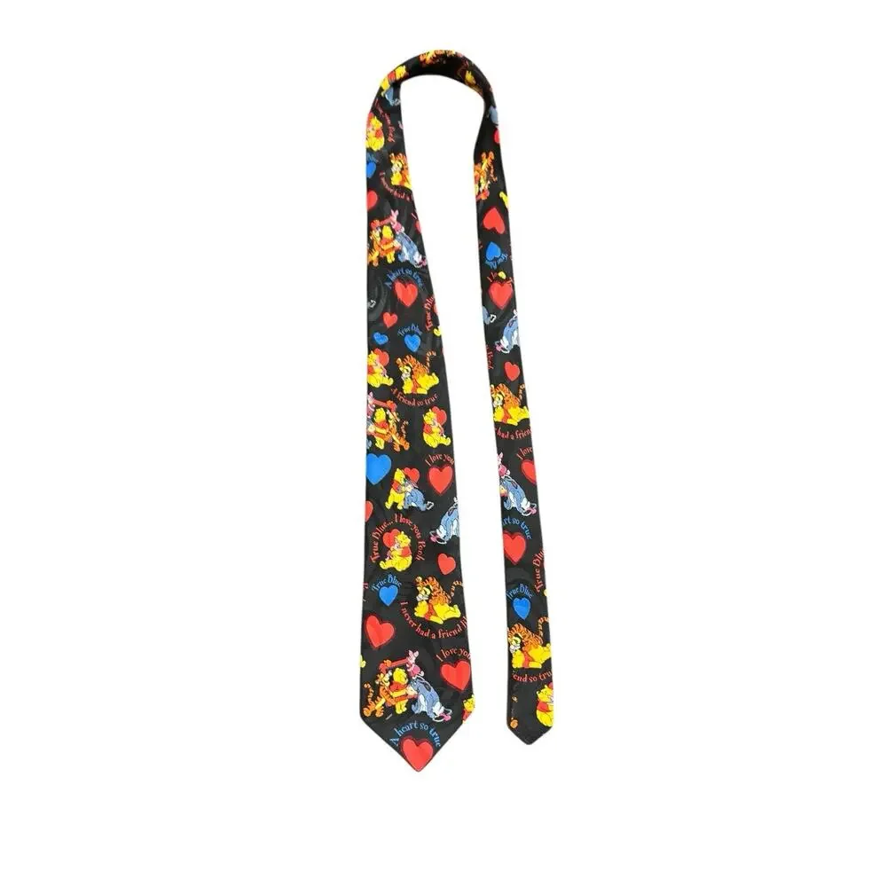 Disney Winnie The Pooh True Blue I Love You Hearts Tigger Eeyore Piglet Necktie